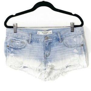 Abercrombie & Fitch Low Waisted Ripped Jean Shorts